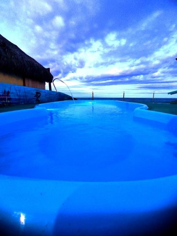 Outdoor swimming pool facing the Atlantic Ocean